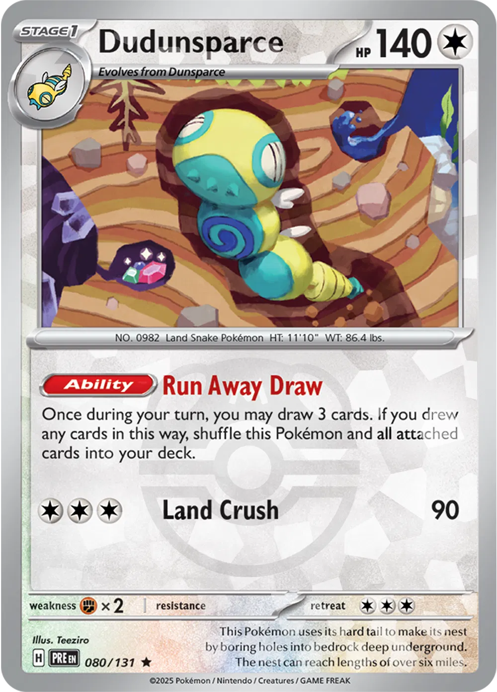 080/131 Dudunsparce Master Ball - Prismatic Evolutions
