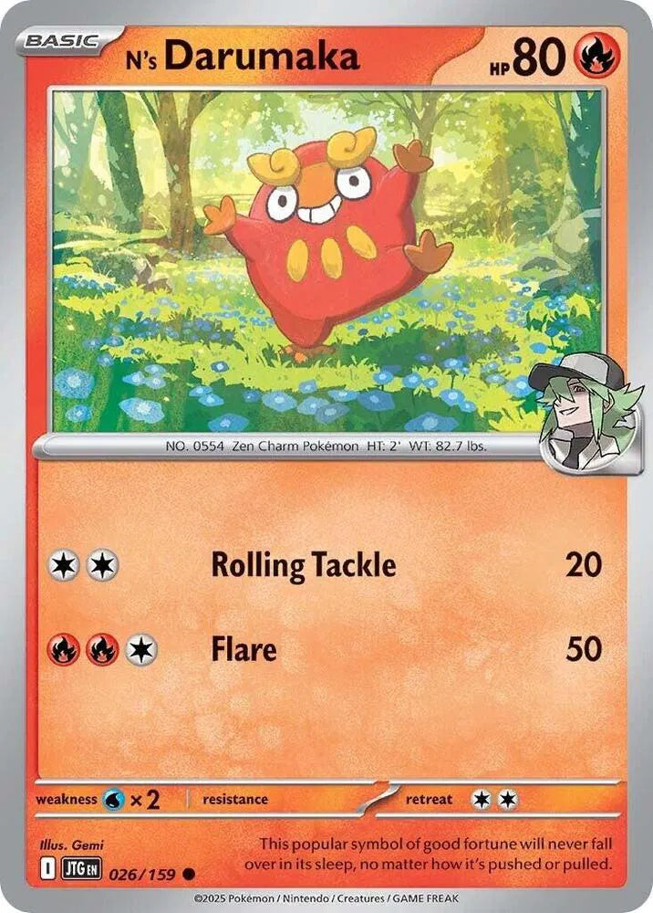026/159 N's Darumaka Reverse Holo