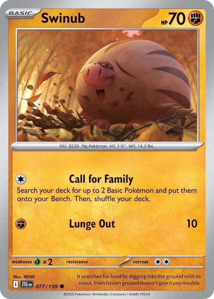 077/159 Swinub Reverse Holo - Journey Together