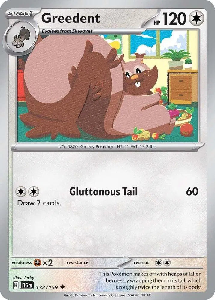 132/159 Greedent Reverse Holo - Journey Together