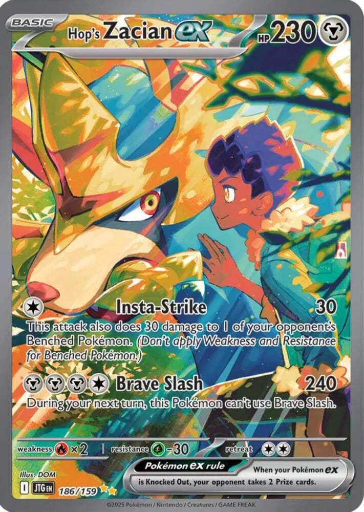 186/159 Hop's Zacian EX - Journey Together