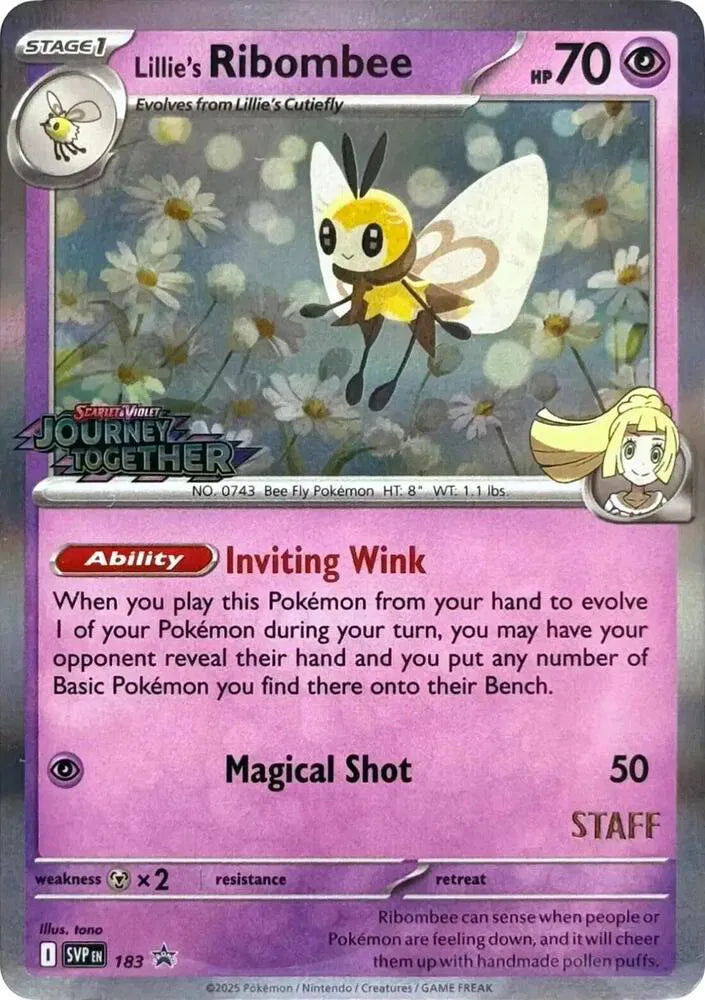 SVP 183 Lillie's Ribombee (Staff) - SVP Black Star Promo