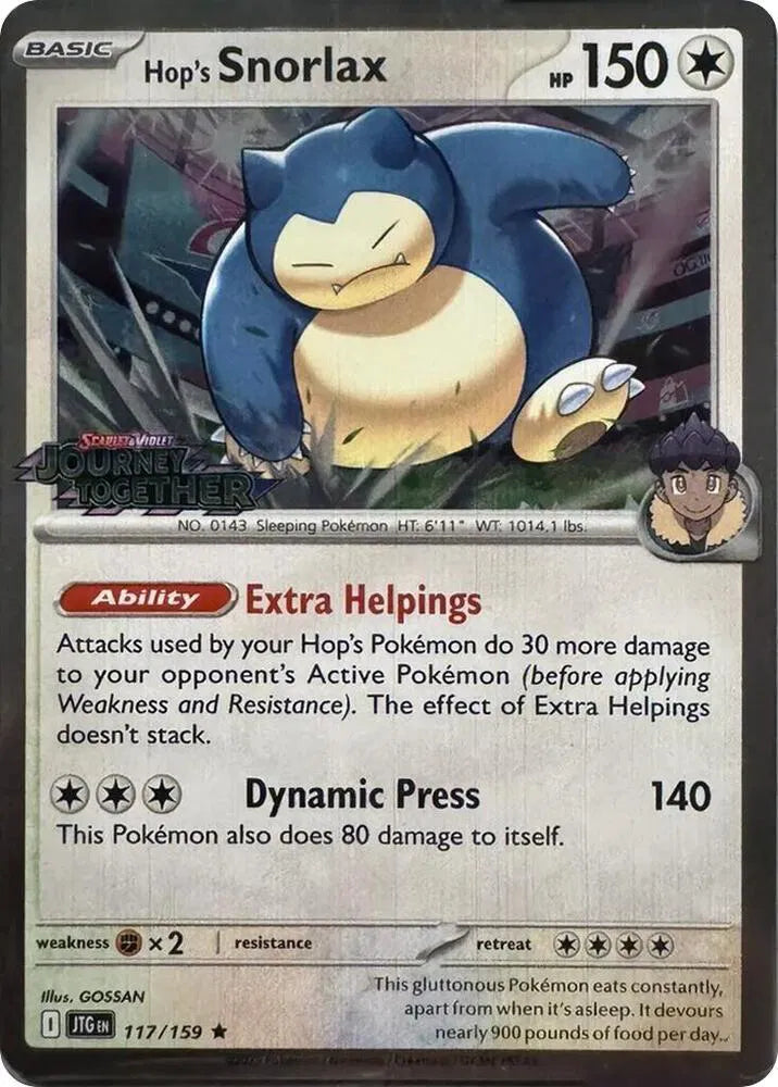 117/159 Hop's Snorlax Cosmos Holo - Journey Together