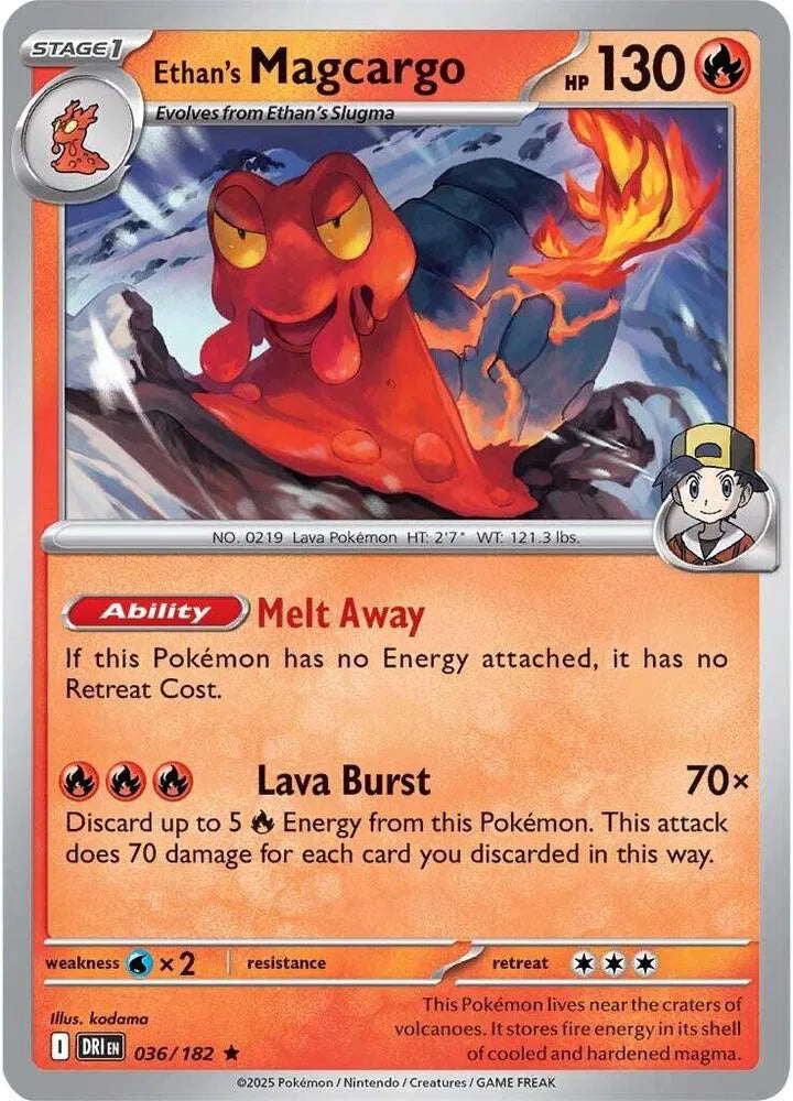 036/182 Ethan's Magcargo Holofoil - Destined Rivals