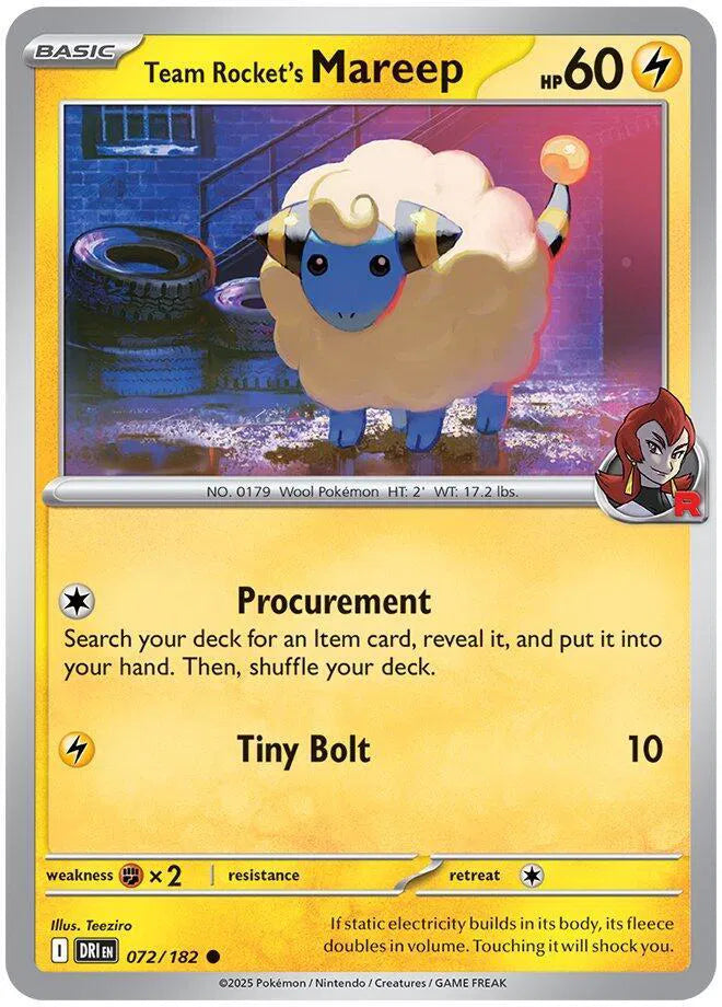 072/182 Team Rocket's Mareep Reverse Holo