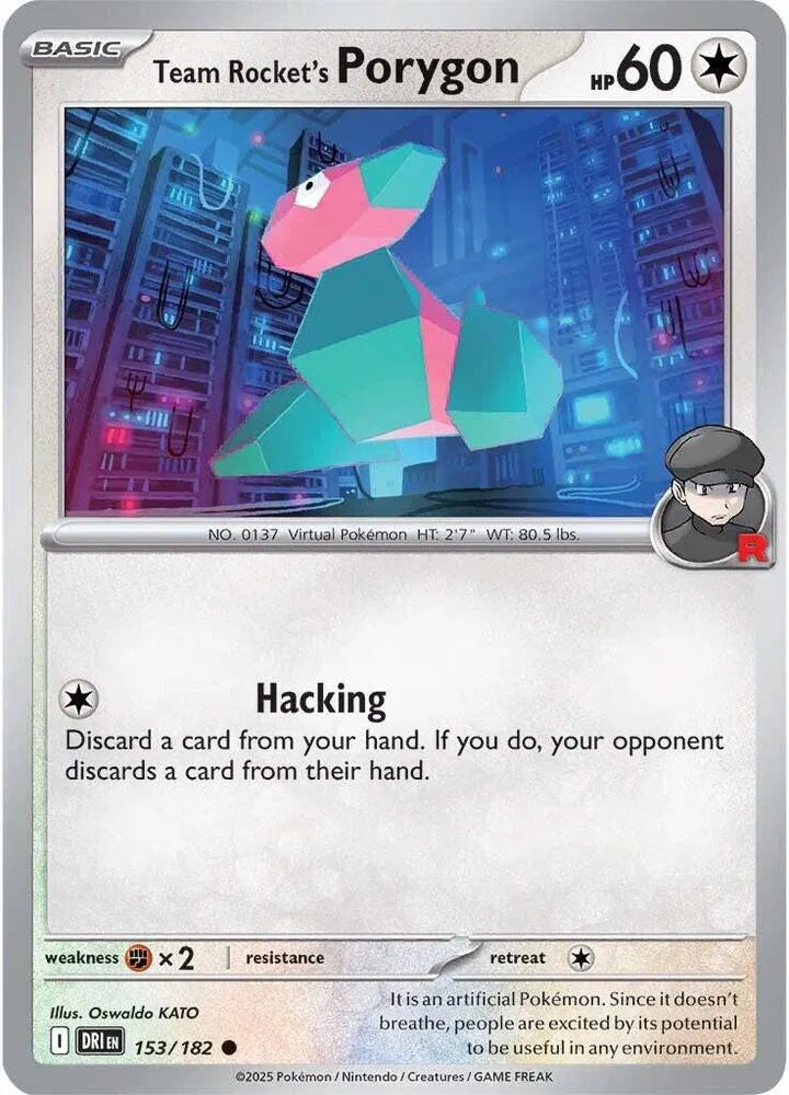 153/182 Team Rocket's Porygon Reverse Holo