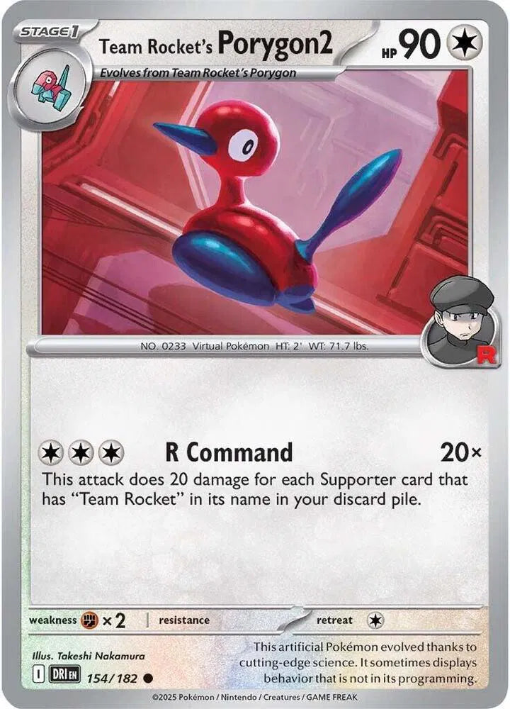154/182 Team Rocket's Porygon2 Reverse Holo