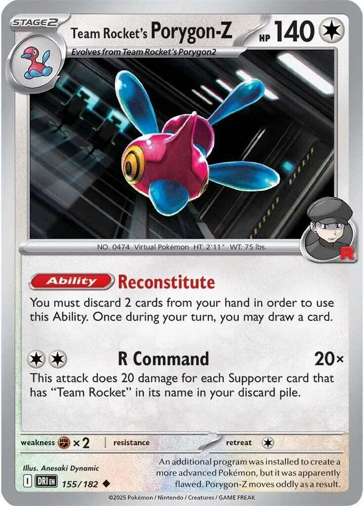 155/182 Team Rocket's Porygon-Z Reverse Holo