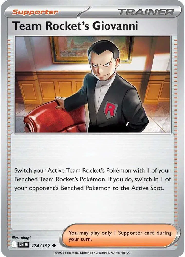 174/182 Team Rocket's Giovanni Reverse Holo