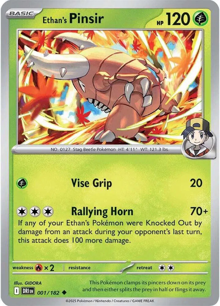 001/182 Ethan's Pinsir Reverse Holo