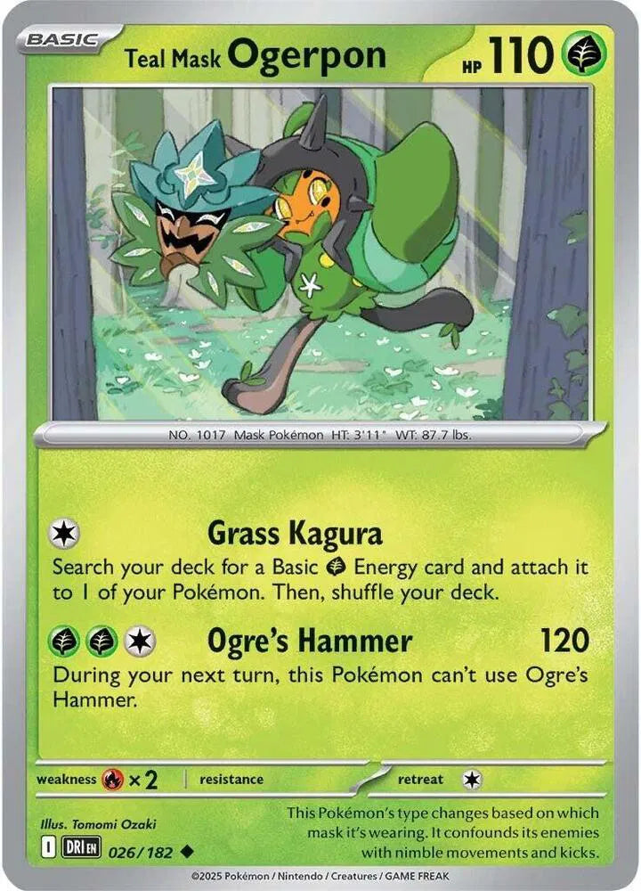 026/182 Teal Mask Ogerpon Reverse Holo