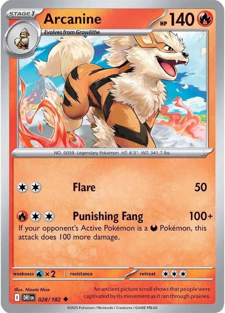 028/182 Arcanine Reverse Holo
