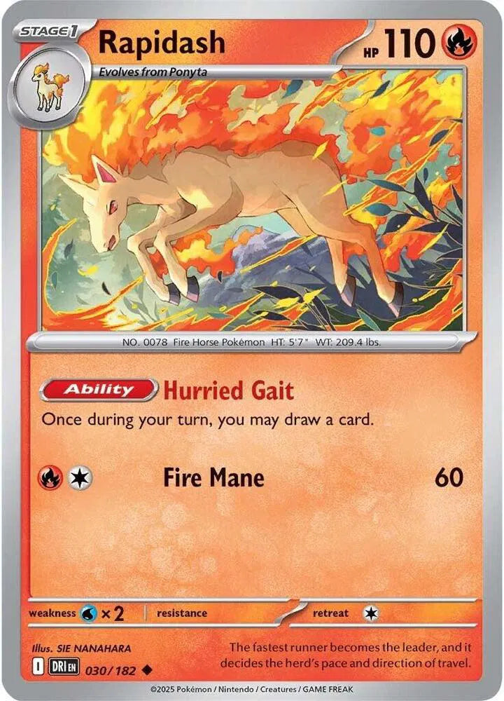 030/182 Rapidash Reverse Holo - Destined Rivals