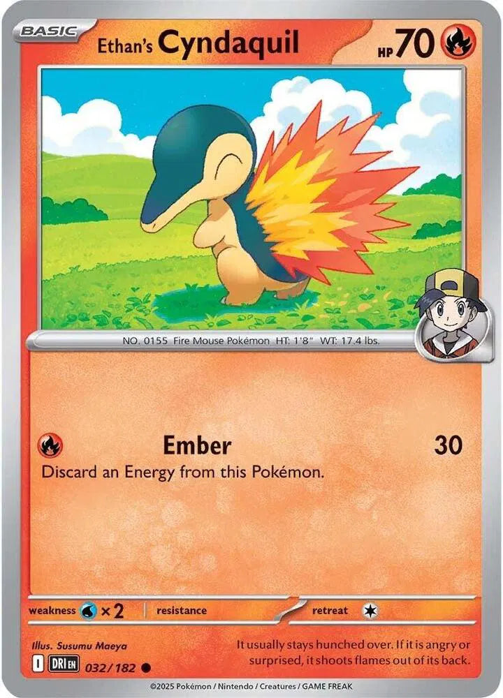 032/182 Ethan's Cyndaquil Reverse Holo - Destined Rivals
