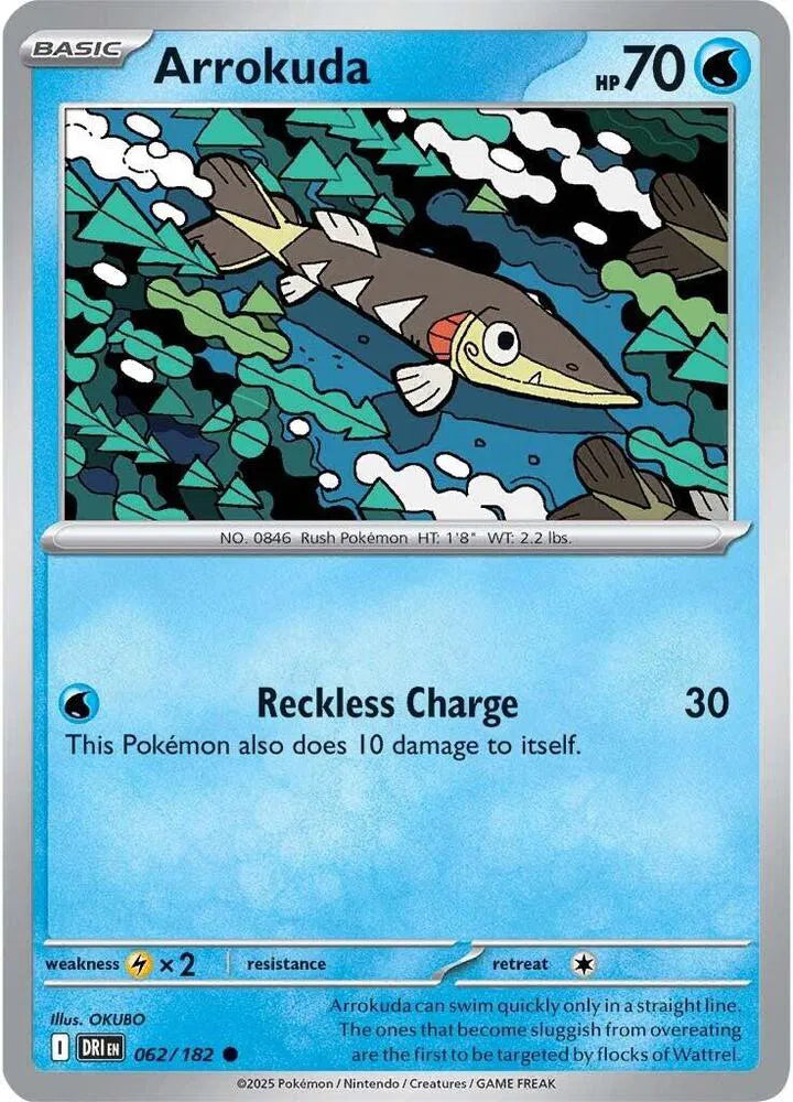 062/182 Arrokuda Reverse Holo - Destined Rivals