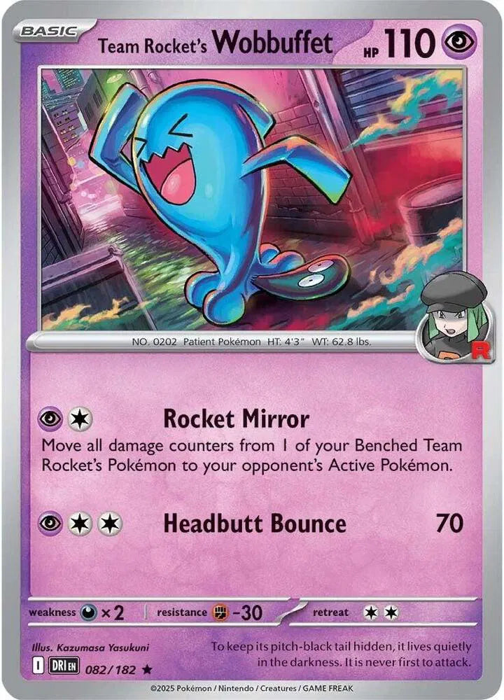 082/182 Team Rocket's Wobbuffet Holofoil