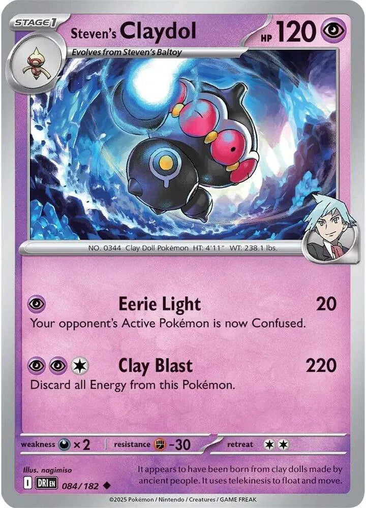 084/182 Steven's Claydol Reverse Holo - Destined Rivals