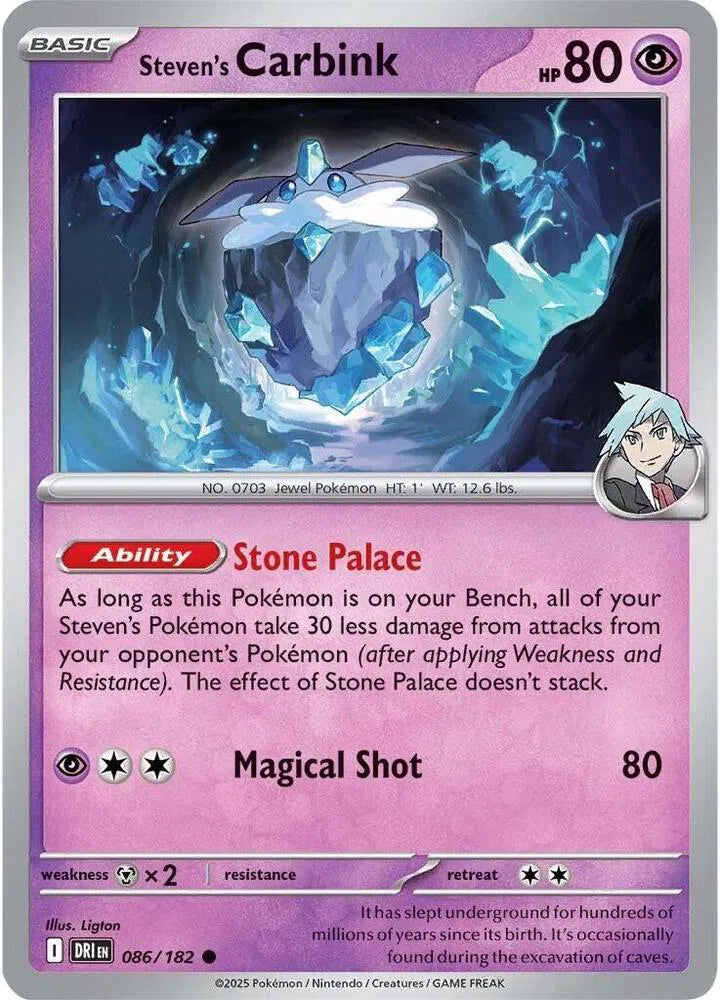 086/182 Steven's Carbink Reverse Holo - Destined Rivals