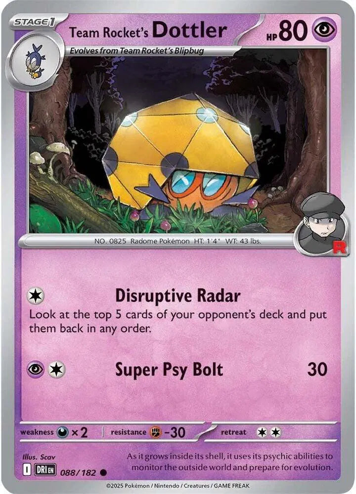 088/182 Team Rocket's Dottler Reverse Holo