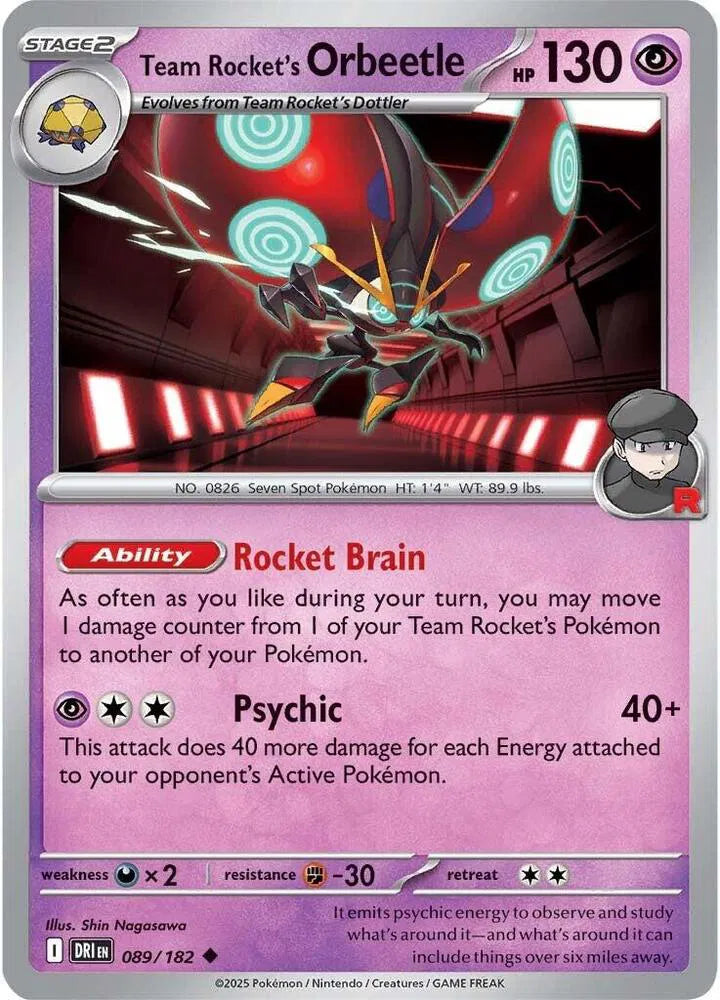 089/182 Team Rocket's Orbeetle Reverse Holo - Destined Rivals
