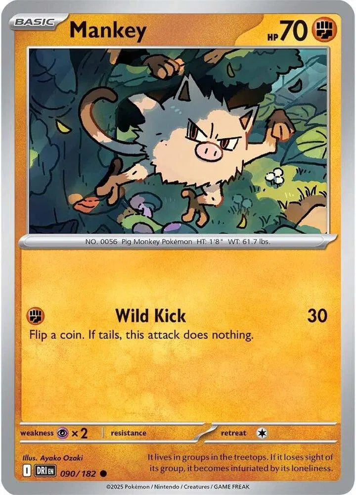 090/182 Mankey Reverse Holo