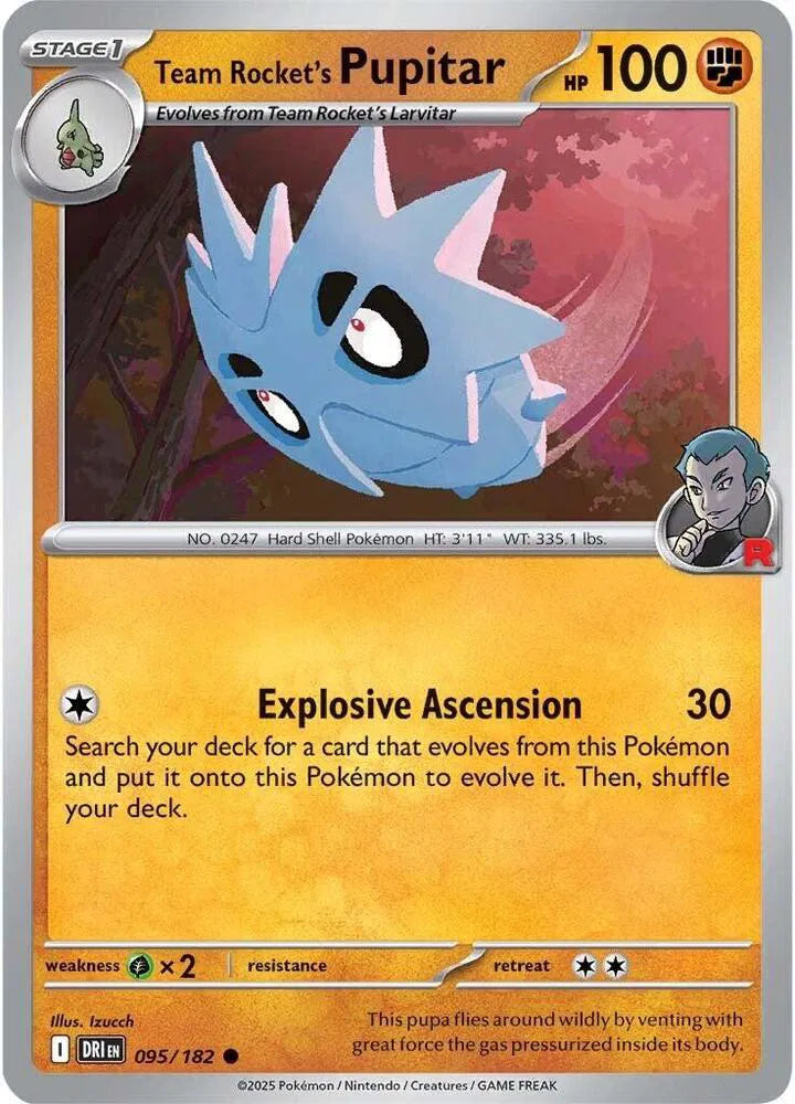 095/182 Team Rocket's Pupitar Reverse Holo