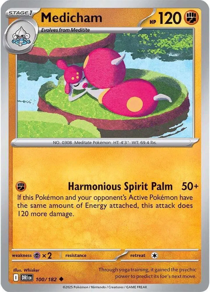 100/182 Medicham Reverse Holo - Destined Rivals