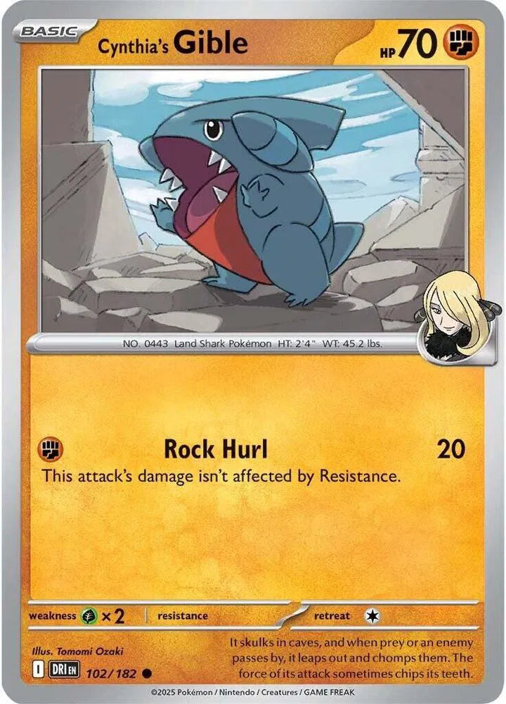 102/182 Cynthia's Gible Reverse Holo - Destined Rivals