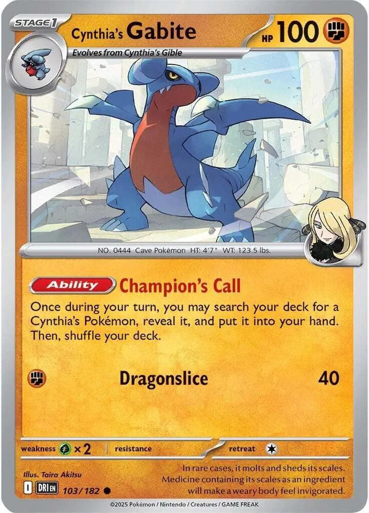 103/182 Cynthia's Gabite Reverse Holo - Destined Rivals