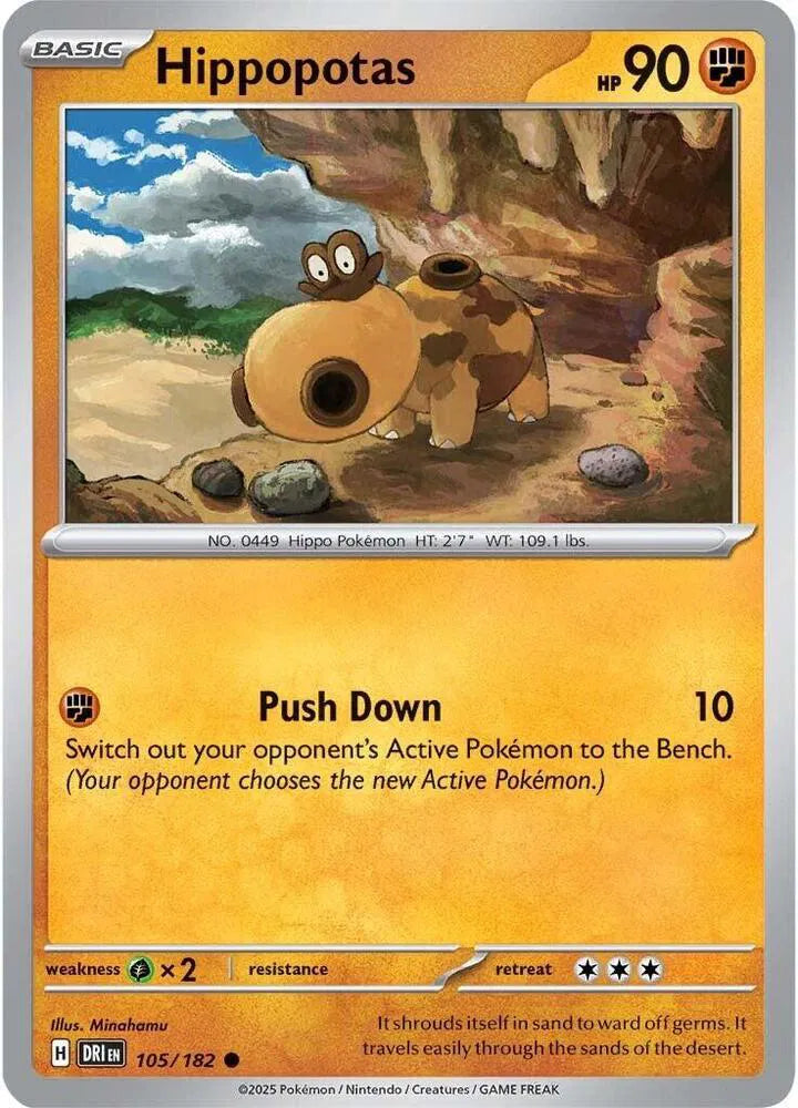 105/182 Hippopotas Reverse Holo