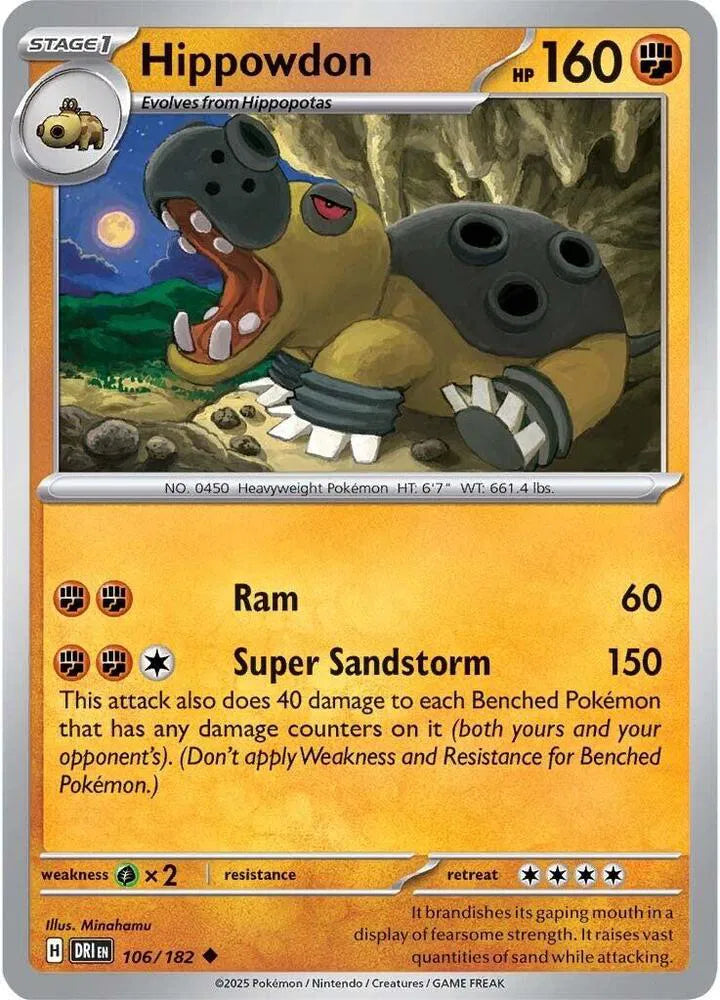 106/182 Hippowdon Reverse Holo