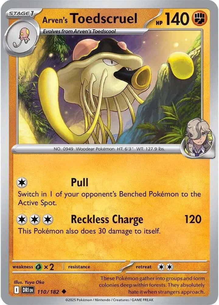 110/182 Arven's Toedscruel Reverse Holo - Destined Rivals
