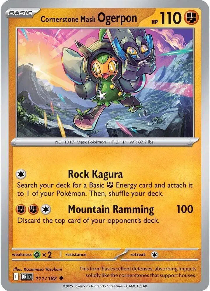 111/182 Cornerstone Mask Ogerpon Reverse Holo