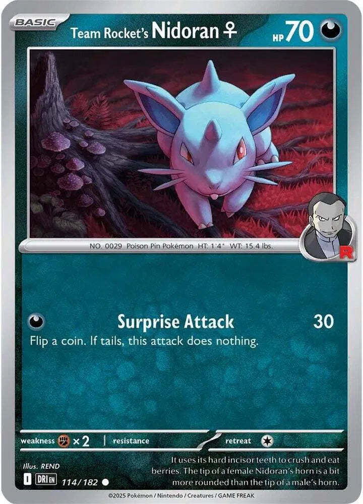114/182 Team Rocket's Nidoran F Reverse Holo