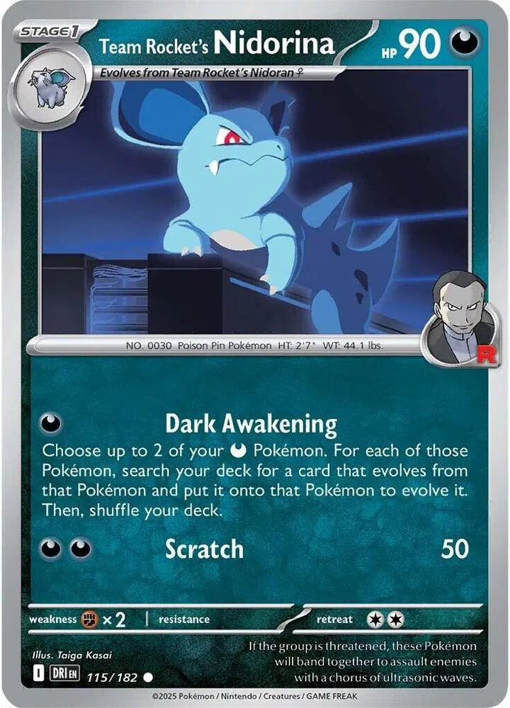 115/182 Team Rocket's Nidorina Reverse Holo