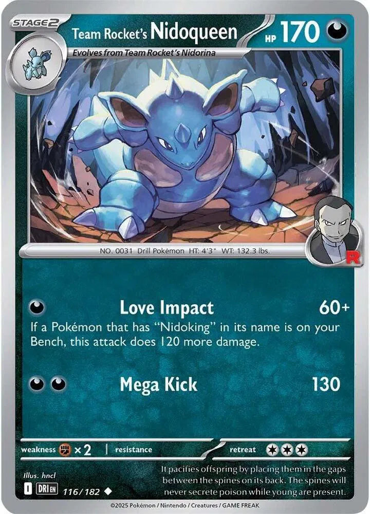 116/182 Team Rocket's Nidoqueen Reverse Holo - Destined Rivals