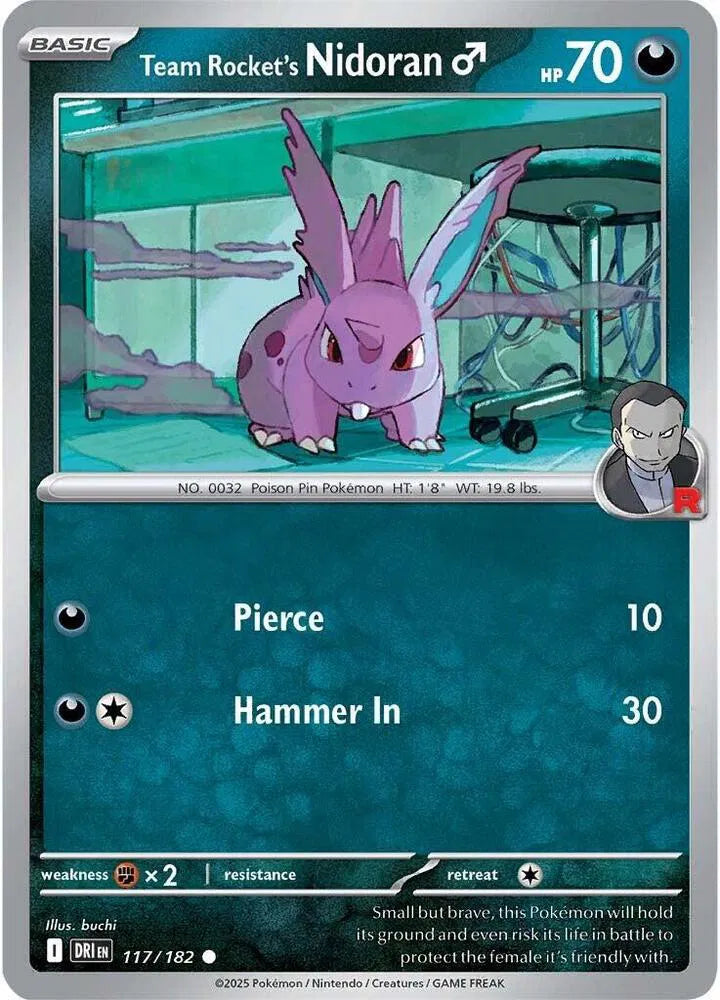 117/182 Team Rocket's Nidoran M Reverse Holo