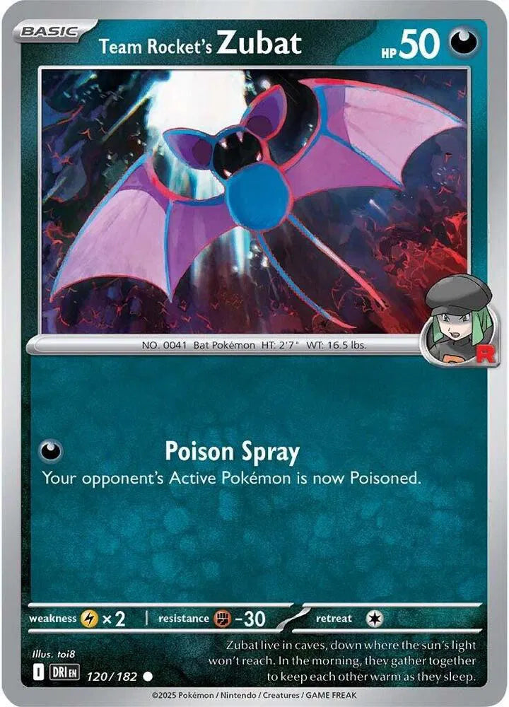 120/182 Team Rocket's Zubat Reverse Holo - Destined Rivals