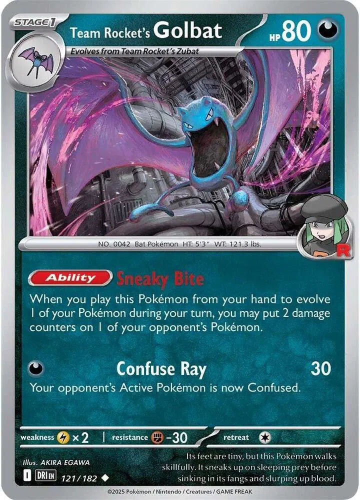121/182 Team Rocket's Golbat Reverse Holo