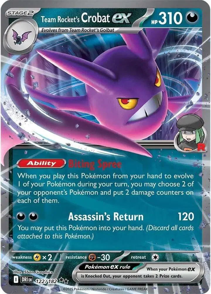 122/182 Team Rocket's Crobat EX - Destined Rivals
