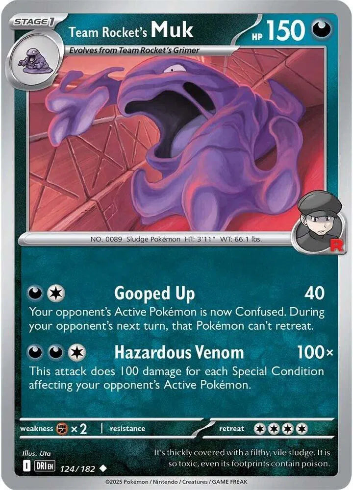 124/182 Team Rocket's Muk Reverse Holo - Destined Rivals