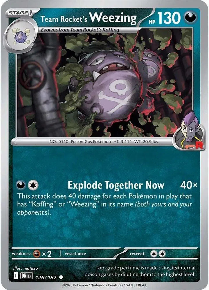 126/182 Team Rocket's Weezing Reverse Holo - Destined Rivals