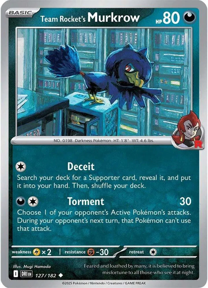 127/182 Team Rocket's Murkrow Reverse Holo