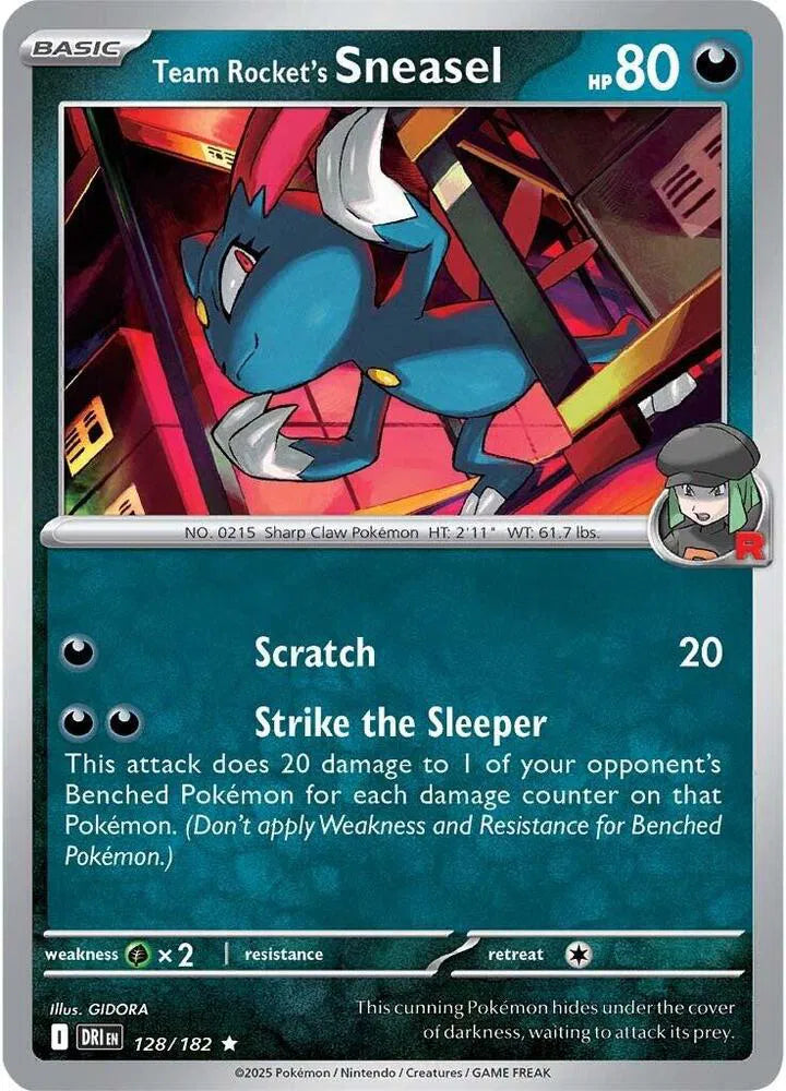 128/182 Team Rocket's Sneasel Holofoil - Destined Rivals