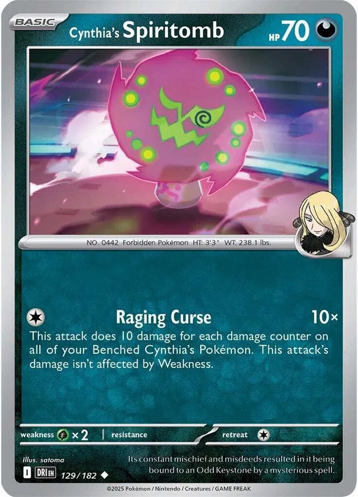 129/182 Cynthia's Spiritomb Reverse Holo