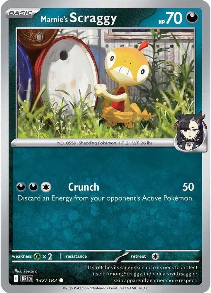132/182 Marnie's Scraggy Reverse Holo