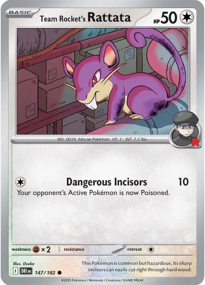 147/182 Team Rocket's Rattata Reverse Holo