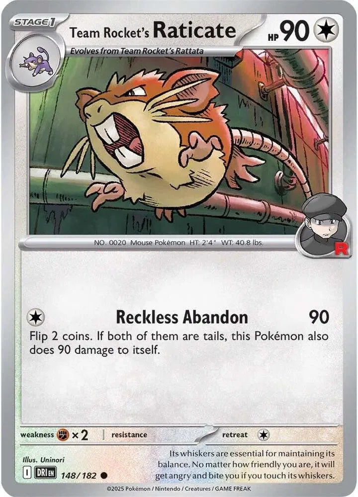 148/182 Team Rocket's Raticate Reverse Holo