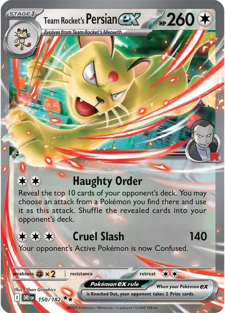 150/182 Team Rocket's Persian EX - Destined Rivals