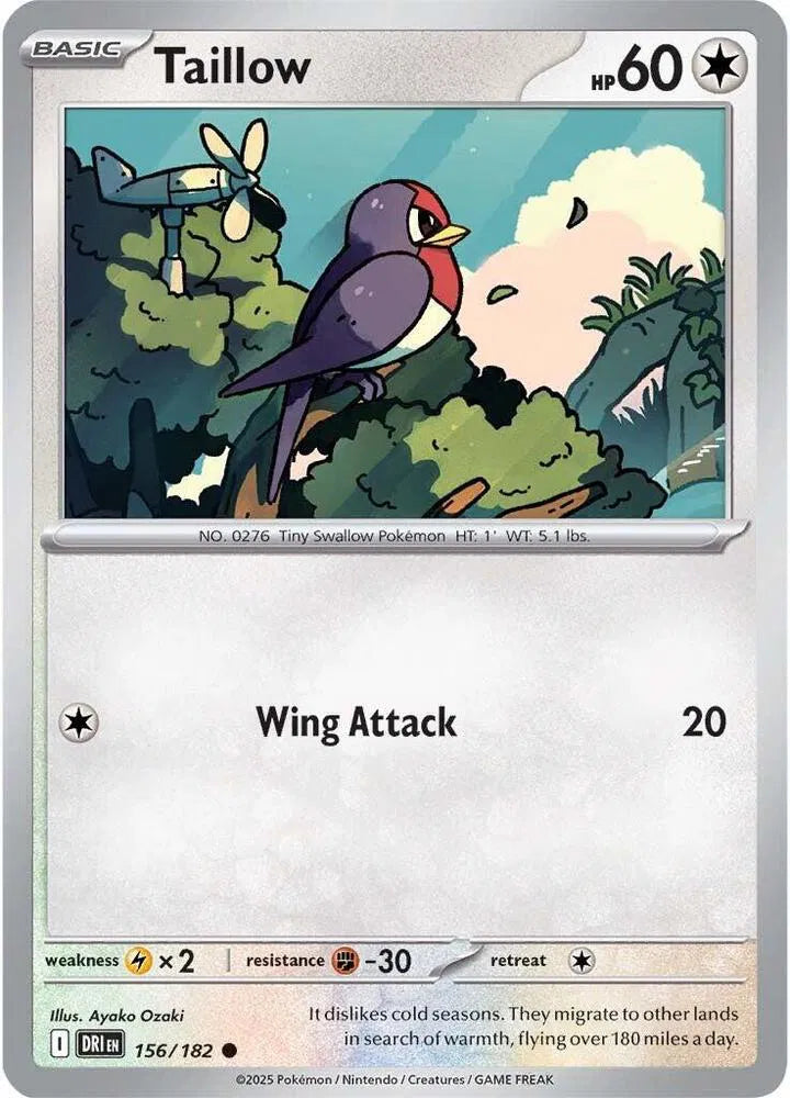 156/182 Taillow Reverse Holo